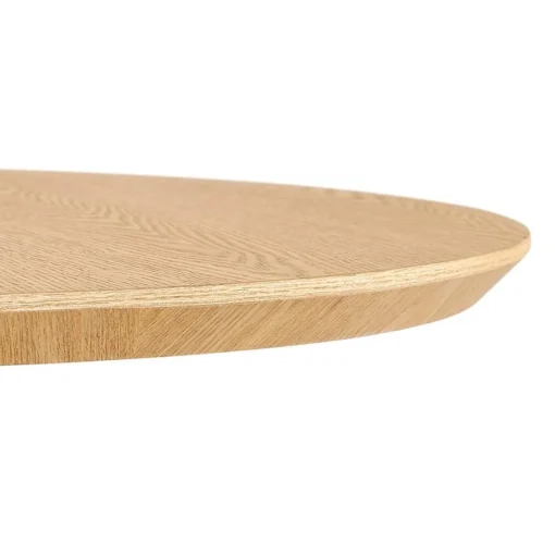 ALTEREGO Table haute ronde 'TAMAGO' en bois finition naturelle et métal blanc Hot