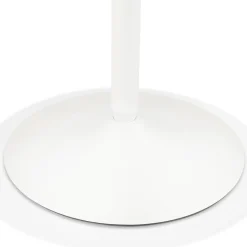 ALTEREGO Table haute ronde 'TAMAGO' en bois finition naturelle et métal blanc Hot