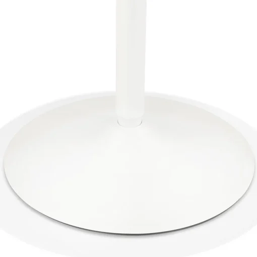ALTEREGO Table haute ronde 'TAMAGO' en bois finition naturelle et métal blanc Hot