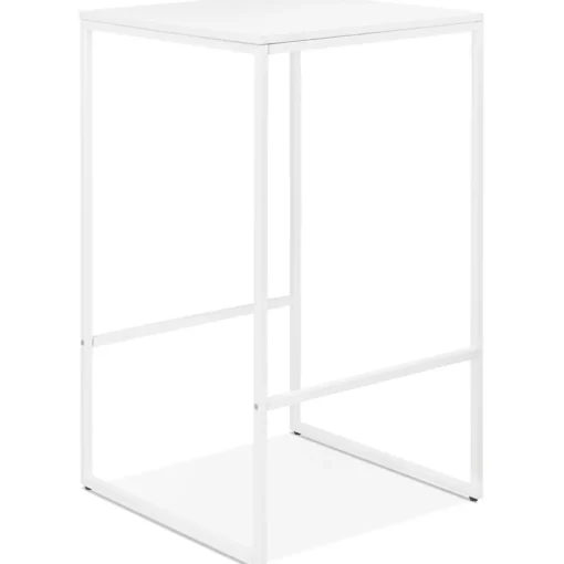 ALTEREGO Table haute style industriel 'ORTOS' blanche idéale pour les professionnels Best