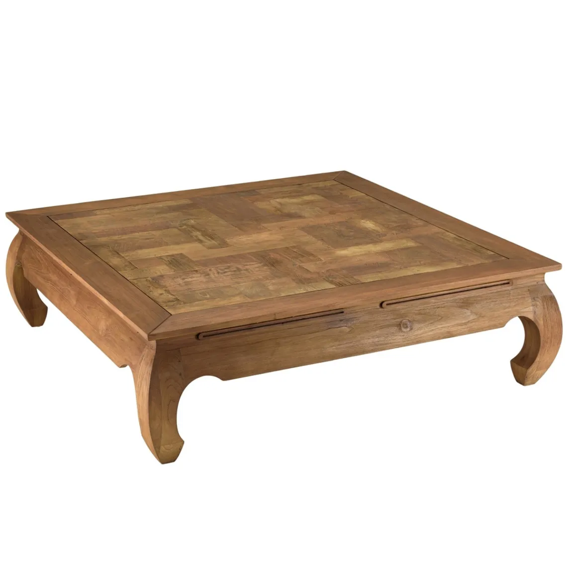 Macabane Table opium en teck recyclé plateau mosaïque SIXTINE