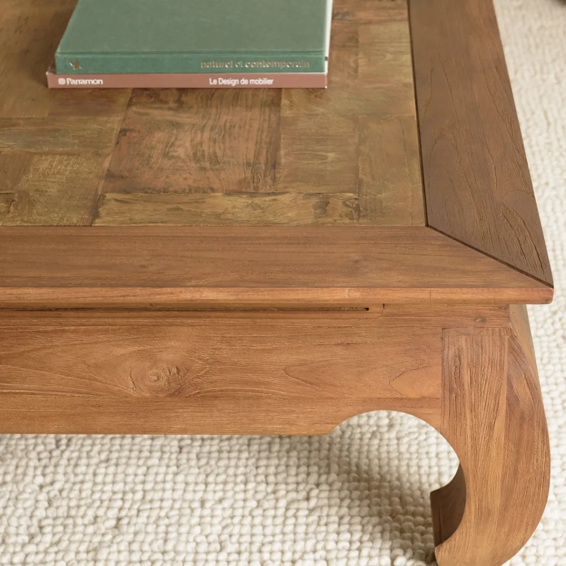 Macabane Table opium en teck recyclé plateau mosaïque SIXTINE