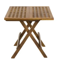 Macabane Table pique nique de jardin HANNA carrée en bois teck huilé Discount