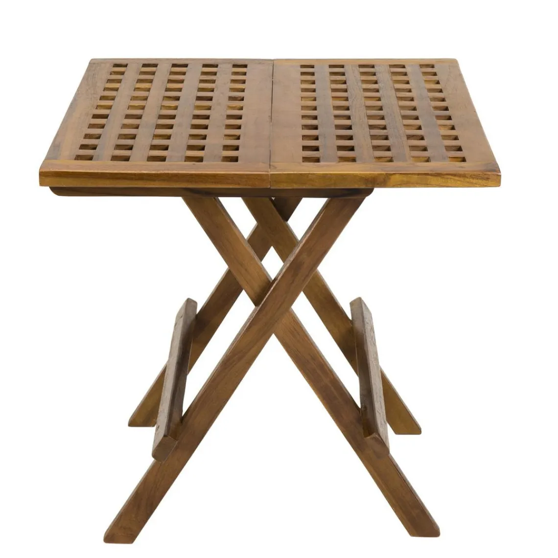 Macabane Table pique nique de jardin HANNA carrée en bois teck huilé Discount
