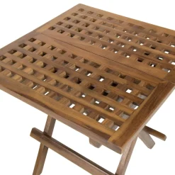 Macabane Table pique nique de jardin HANNA carrée en bois teck huilé Discount