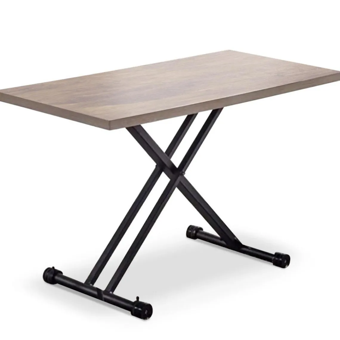 3S. x Home Table Rectangulaire Réglable en Hauteur Bois Clair BARGNY Marron New