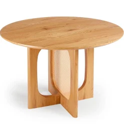 3S. x Home Table ronde avec cannage Bohemia Chêne clair et Rotin Clearance