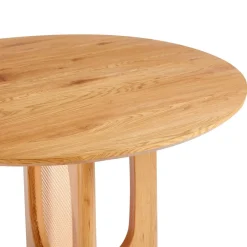 3S. x Home Table ronde avec cannage Bohemia Chêne clair et Rotin Clearance
