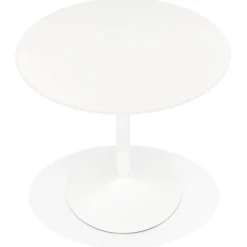 ALTEREGO Table ronde design 'CHIVA' en bois et métal blanc Outlet