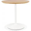ALTEREGO Table ronde design 'HUSH' en bois finition naturelle et métal blanc Clearance