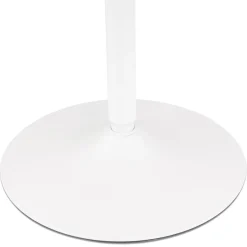 ALTEREGO Table ronde design 'HUSH' en bois finition naturelle et métal blanc Clearance