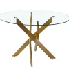 3S. x Home Table ronde en verre pieds Or NELLY Hot