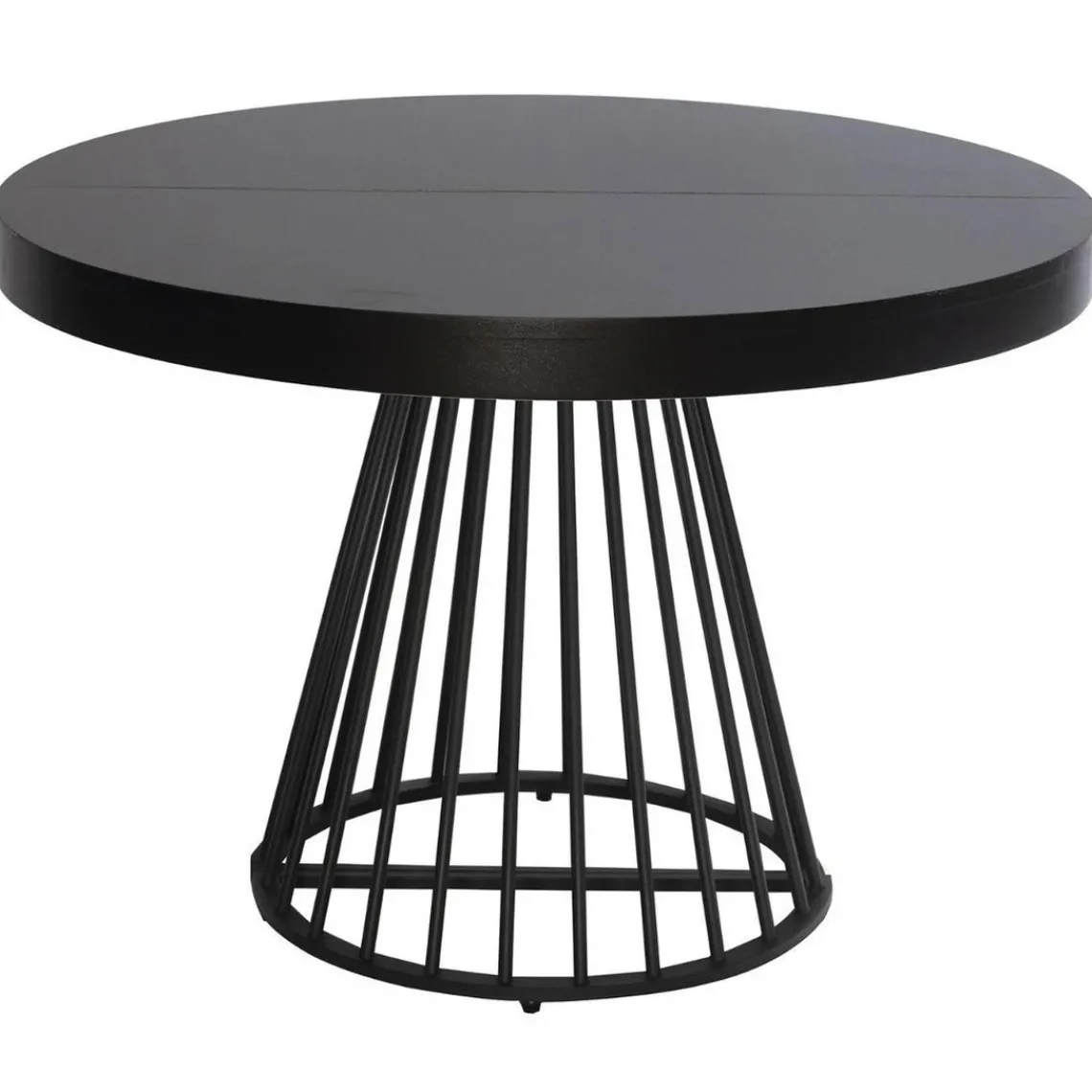 3S. x Home Table ronde extensible Grivery Noir pieds Noir
