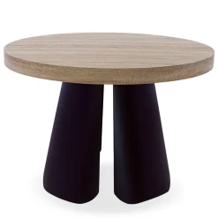 3S. x Home Table ronde extensible Henriette Chêne Clair pieds Noir Best