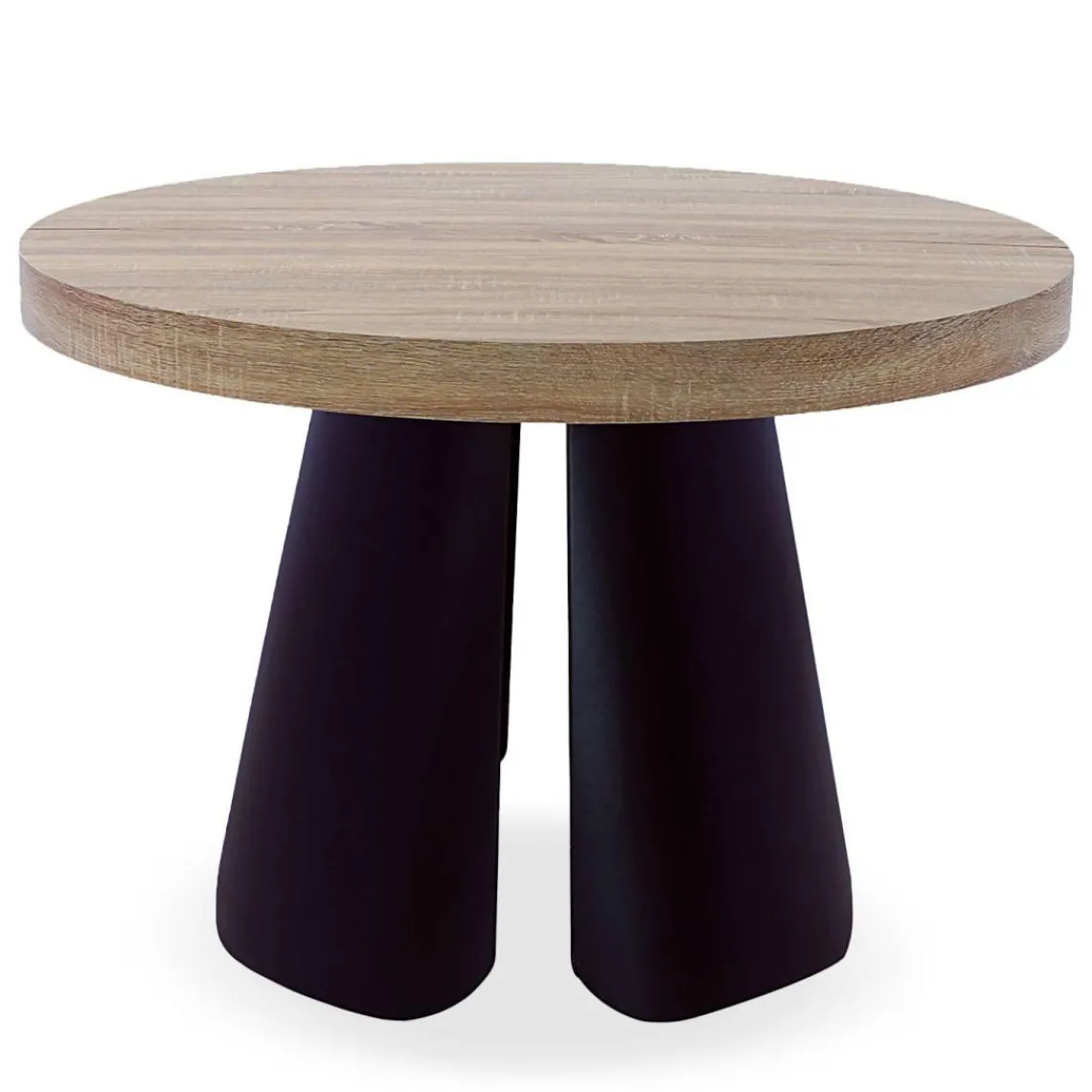 3S. x Home Table ronde extensible Henriette Chêne Clair pieds Noir Best