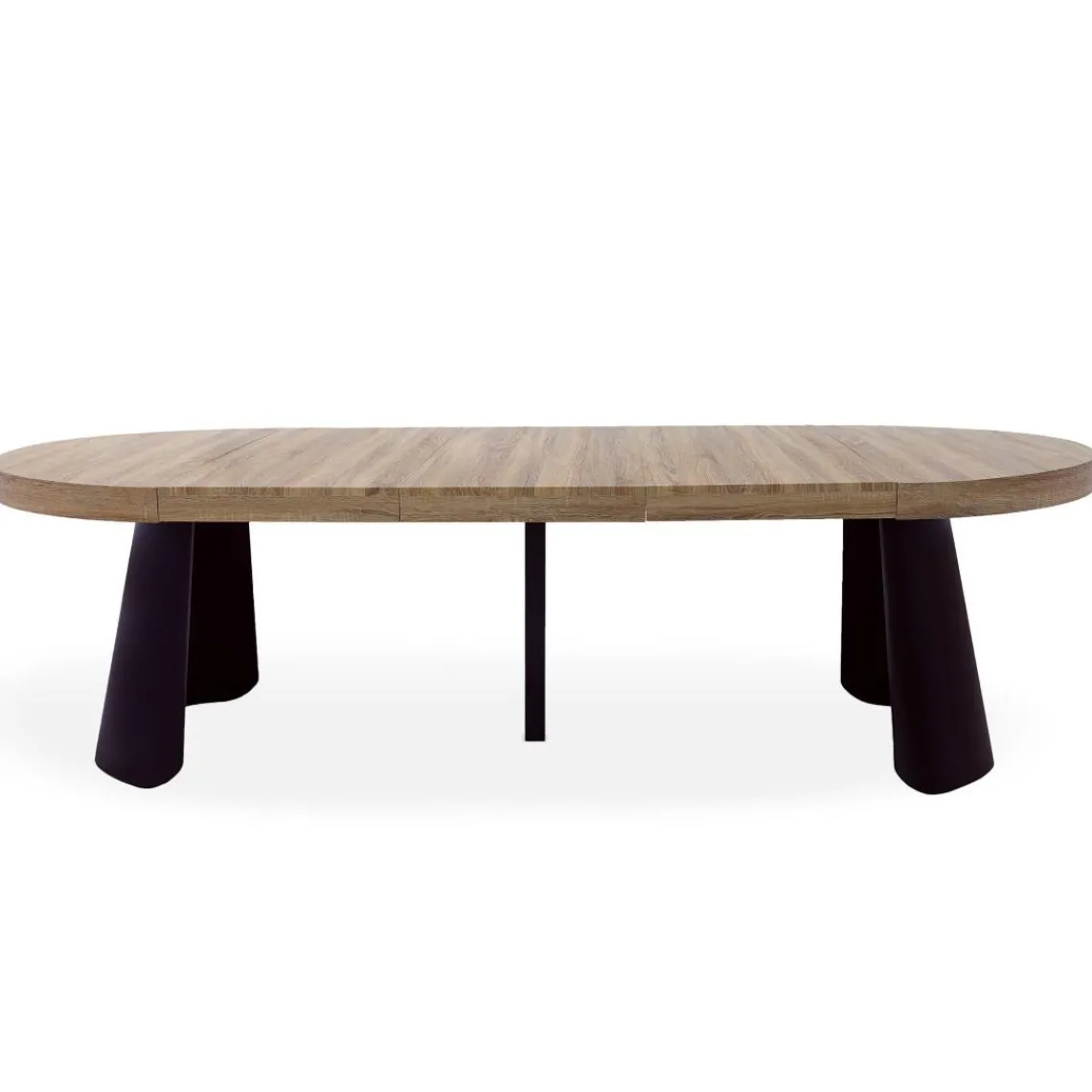 3S. x Home Table ronde extensible Henriette Chêne Clair pieds Noir Best