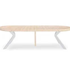 3S. x Home Table ronde extensible Myriade Effet travertin Beige et Blanc New