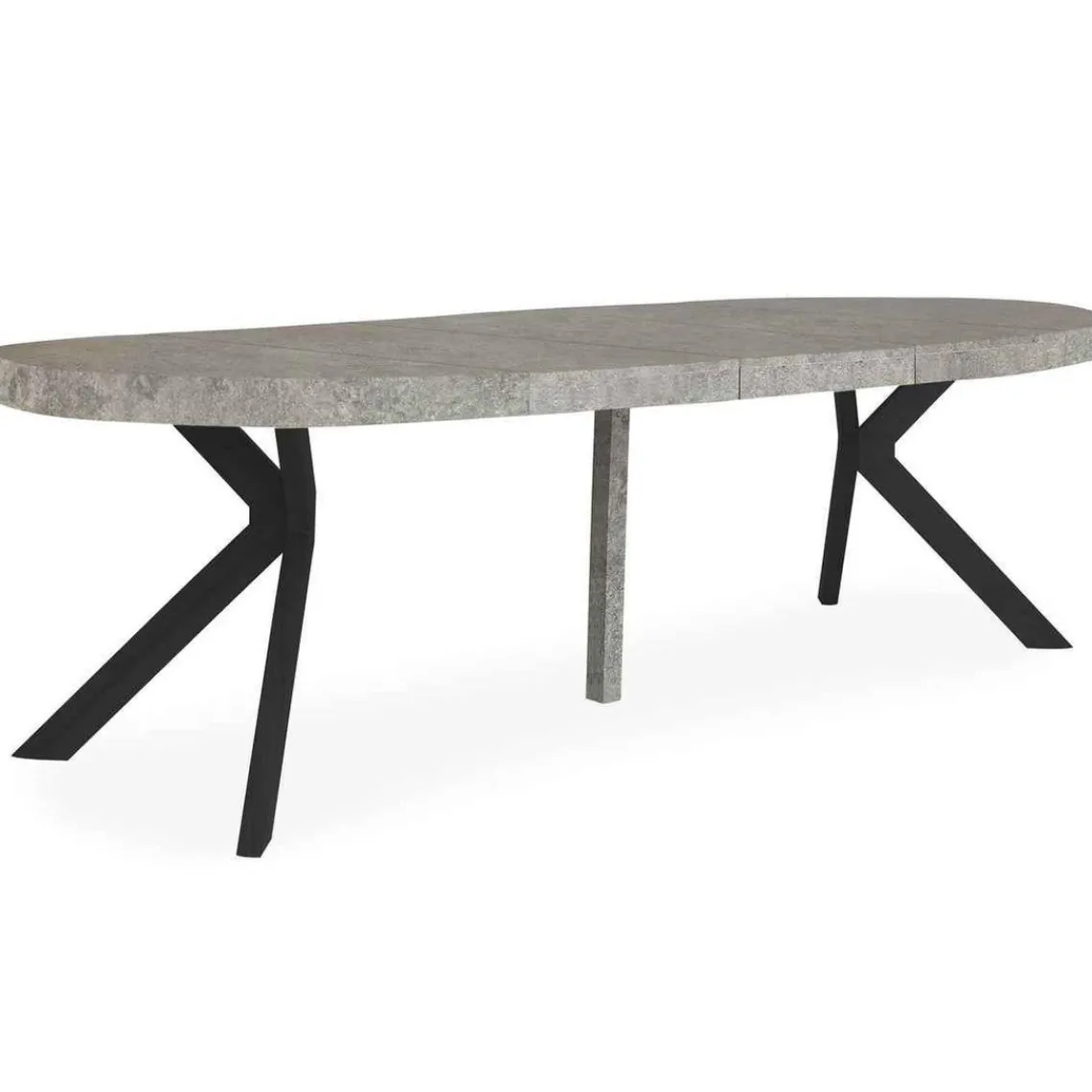 3S. x Home Table Ronde Extensible NERO Noir Et Effet Béton Online