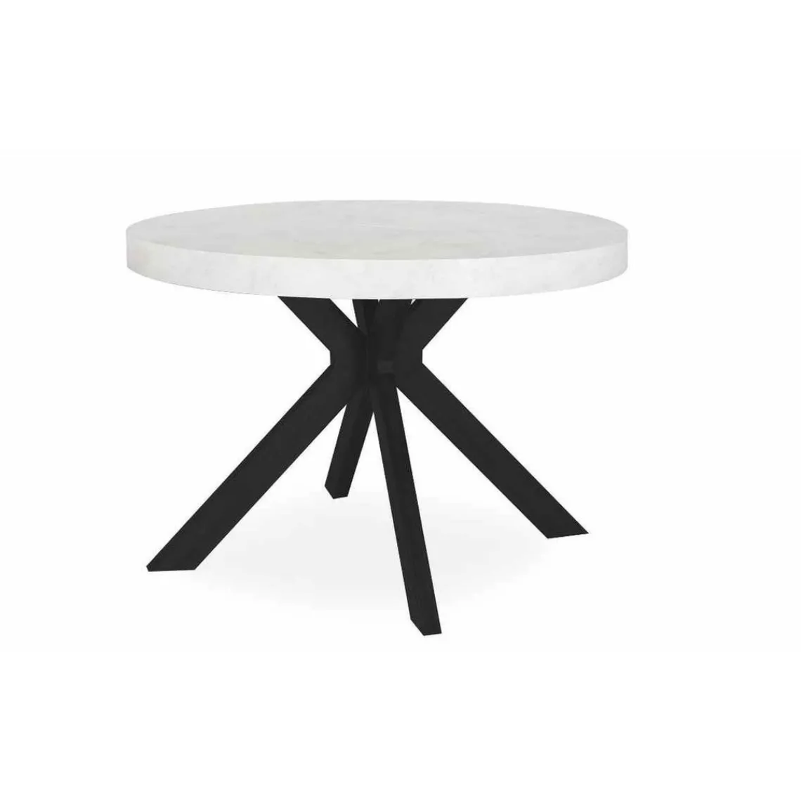 3S. x Home Table Ronde Extensible Noire Et Effet Marbre Discount
