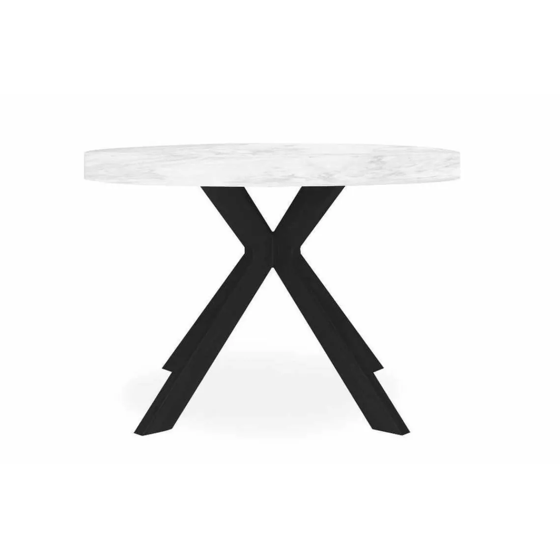 3S. x Home Table Ronde Extensible Noire Et Effet Marbre Discount