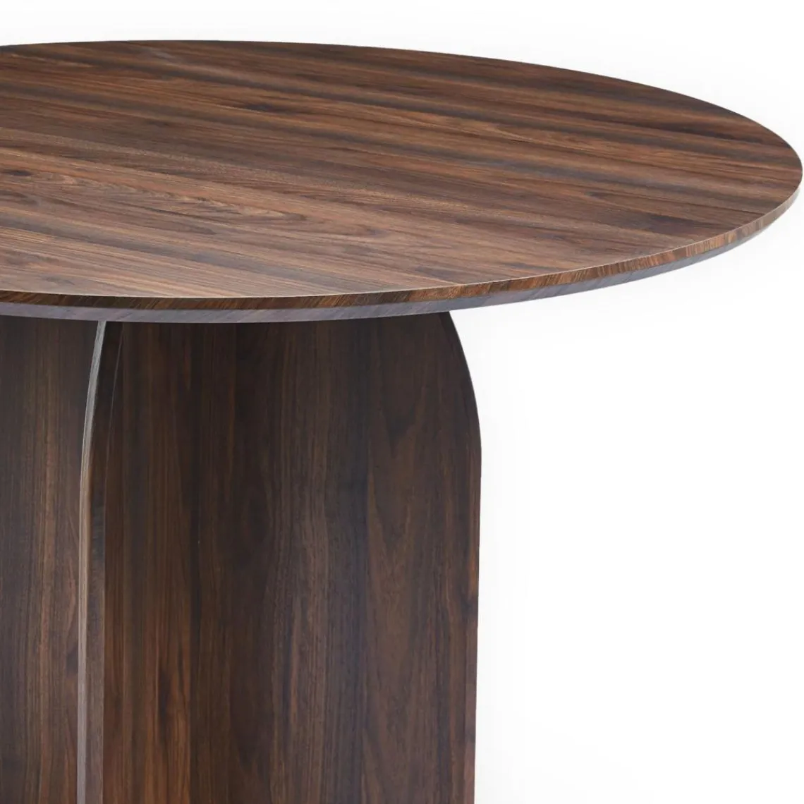 3S. x Home Table ronde élégante Calyptus Bois foncé Outlet