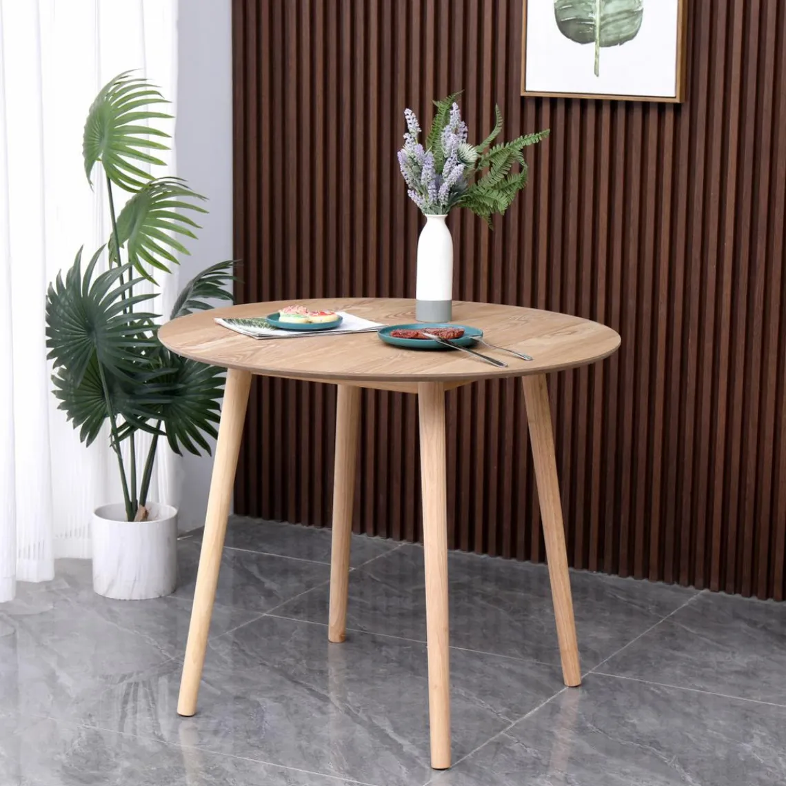 3S. x Home Table Ronde Scandinave en Pin Naturel TRADITION