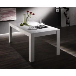 3S. x Home Table salle à manger EOS laqué blanc brillant