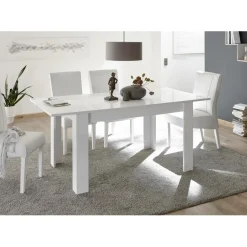 3S. x Home Table salle à manger extensible MIRO laqué blanc brillant 137x90 Sale