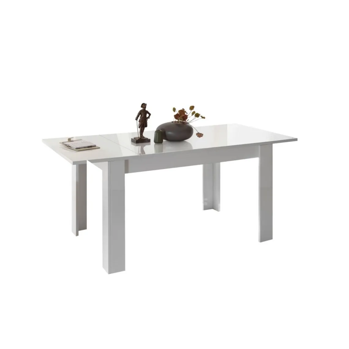 3S. x Home Table salle à manger extensible AMALFI laqué blanc brillant Sale