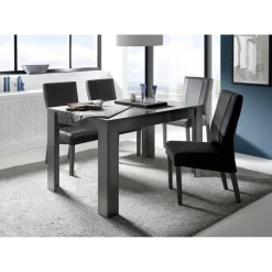 3S. x Home Table salle à manger L180 cm DANA laqué anthracite brillant Clearance