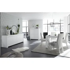 3S. x Home Table salle à manger SKY laqué blanc mat Outlet