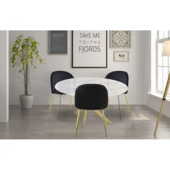 3S. x Home Table Verre Effet Marbre Blanc Et Pieds Or New