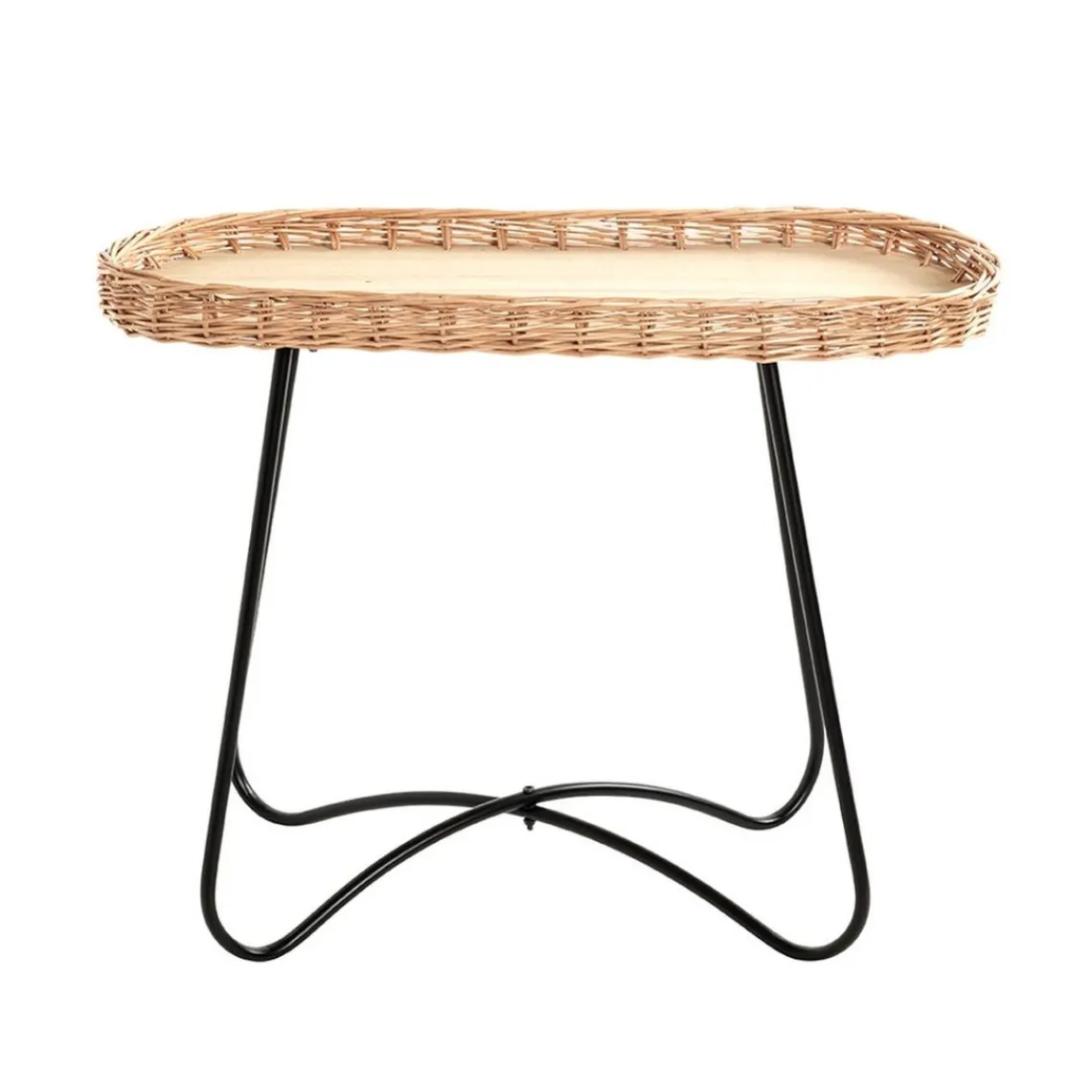 3S. x Home Tablea d'appoint ovale marron et noir Outlet