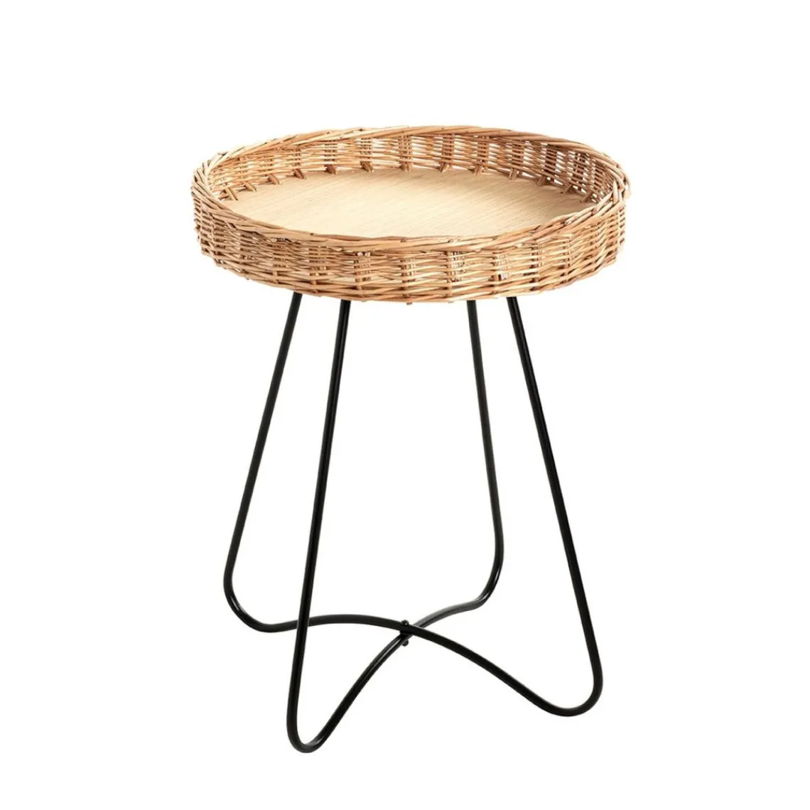 3S. x Home Tablea d'appoint ronde marron et noir New