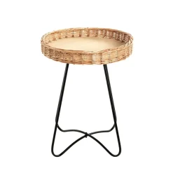 3S. x Home Tablea d'appoint ronde marron et noir New
