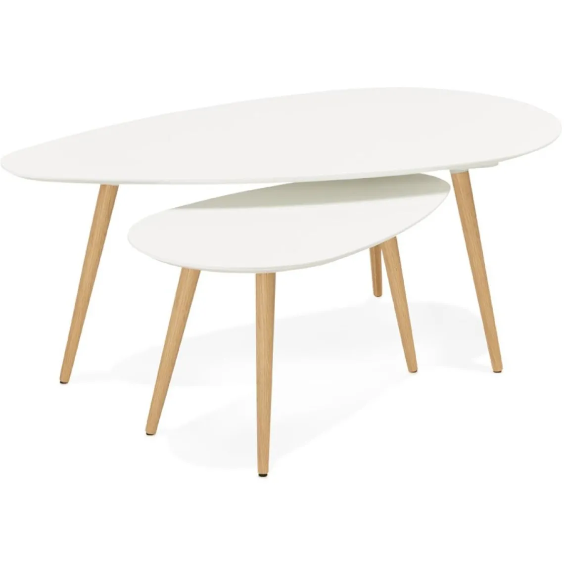 ALTEREGO Tables gigognes design 'TETRYS' blanches New