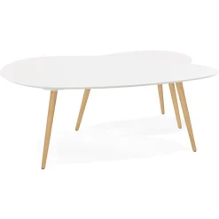 ALTEREGO Tables gigognes design 'TETRYS' blanches New