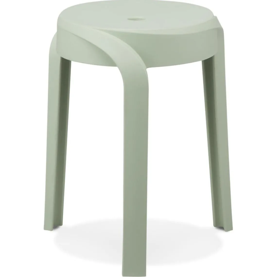 ALTEREGO Tabouret bas empilable 'POMPA' en matière plastique vert clair Hot