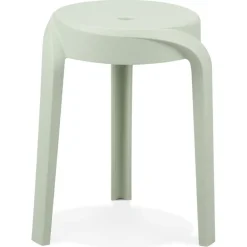ALTEREGO Tabouret bas empilable 'POMPA' en matière plastique vert clair Hot