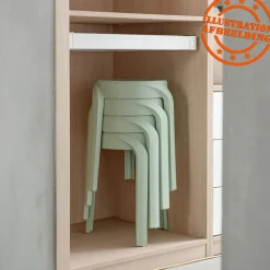ALTEREGO Tabouret bas empilable 'POMPA' en matière plastique vert clair Hot
