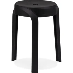 ALTEREGO Tabouret bas empilable 'POMPA' en matière plastique noir Best