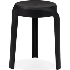 ALTEREGO Tabouret bas empilable 'POMPA' en matière plastique noir Best