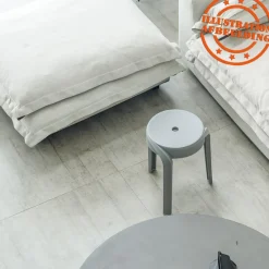 ALTEREGO Tabouret bas empilable 'POMPA' en matière plastique noir Best