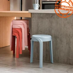 ALTEREGO Tabouret bas empilable 'POMPA' en matière plastique noir Best