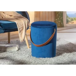 3S. x Home Tabouret Coffre Bleu TCHAI New