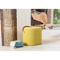 3S. x Home Tabouret Coffre Jaune et Vert SAVANA Clearance