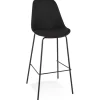 ALTEREGO Tabouret de bar 'ALOE' en tissu noir avec pied en métal Discount
