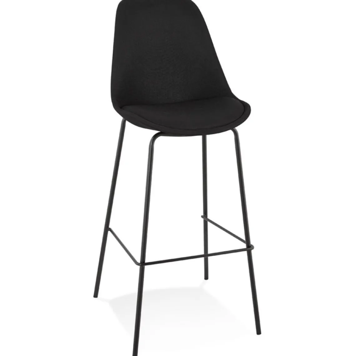 ALTEREGO Tabouret de bar 'ALOE' en tissu noir avec pied en métal Discount