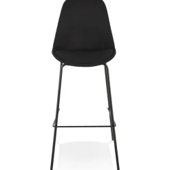 ALTEREGO Tabouret de bar 'ALOE' en tissu noir avec pied en métal Discount