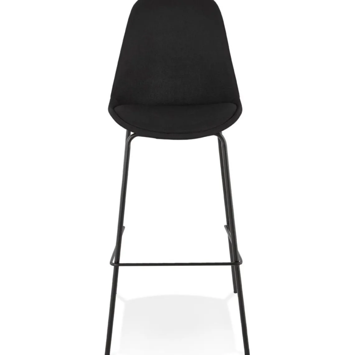 ALTEREGO Tabouret de bar 'ALOE' en tissu noir avec pied en métal Discount